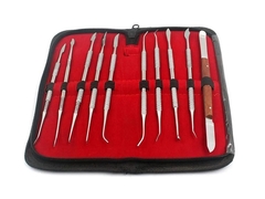 Cuchillo de escultura dental de doble extremo de acero inoxidable 10pcs/ Set Herramientas de tallado de cera dental