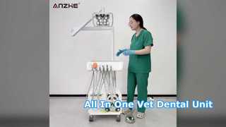 Unidad dental veterinaria portátil con lámpara LED de mariposa, compresor de aire integrado, escalador ultrasónico LE