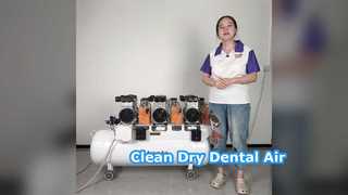 Guía de introducción y funcionamiento del compresor de aire dental sin aceite AZ-FA40B | Sistema de suministro de aire dental 40L