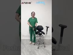 Guía de funcionamiento del taburete ergonómico con silla de montar dividida AZ-ST08 | Sillón médico ajustable para odontología y veterinario.