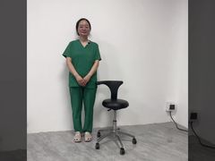 Demostración del taburete ergonómico para asistente dental ST42 | Silla de enfermera con ruedas y altura ajustable