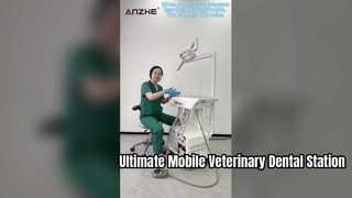 Estación de tratamiento dental veterinaria móvil versión Panda con lámpara de 8 luces | Modelo AP201-5