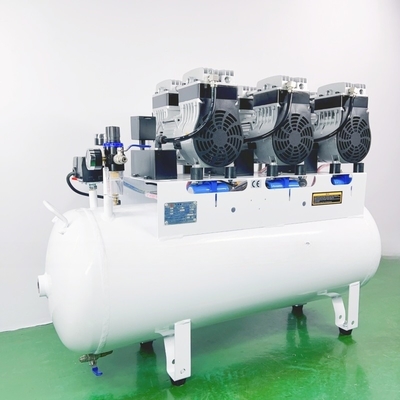 Compresor de aire silencioso de 90L Libre de aceite Compresor de aire dental de 2500W utilizado para 6 sillas dentales