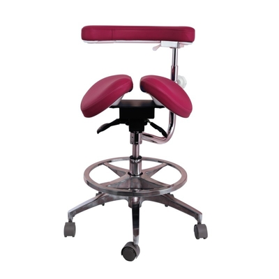 Diseño de lujo Dental sillas ajustables asistente de piel de fibra de micro dentista sillón taburete