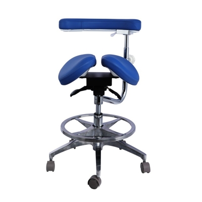 Diseño de lujo Dental sillas ajustables asistente de piel de fibra de micro dentista sillón taburete