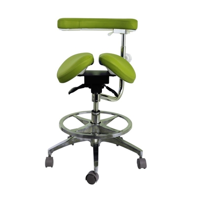 Diseño de lujo Dental sillas ajustables asistente de piel de fibra de micro dentista sillón taburete