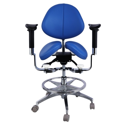 Asiento de montura ergonómico con montura dividida Sillón de dentista Sillón dental giratorio de lujo de piel de fibra micro