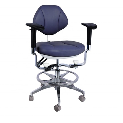 Diseño ergonómico silla de asistente dental 5 ruedas universales sillón dental con doble reposabrazos