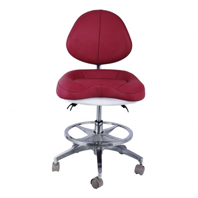 Sillón de dentista de cuero suave único asiento cómodo de altura ajustable silla de dentista con ruedas