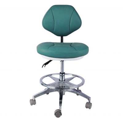 360 grados de rotación de la silla de asistente dental asiento cómodo taburete dental con respaldo