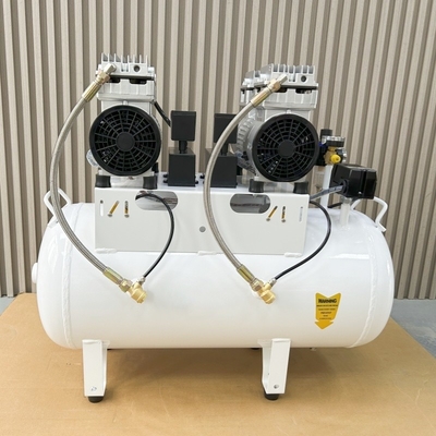 Compresor de bomba de vacío dental de 1100W 60L con bajo ruido OEM/ODM Compresor de aire doble dental
