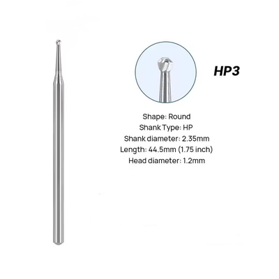 Pulverizador de carburo de tungsteno HP de 2.35 mm Dental HP de carburo para pieza de mano recta