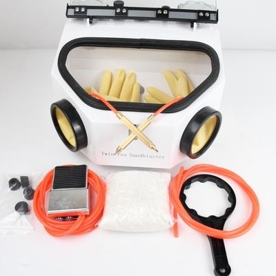 La luz LED Dental Sandblaster Dos plumas Dental equipo de laboratorio Dental máquina de chorro de arena