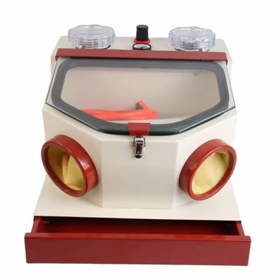 Gran ventana Twin Pen Dental Sandblaster con cajón Equipo de laboratorio dental potente