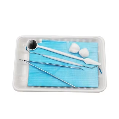 Conjunto de instrumentos dentales desechables con espejo/pintador/sonda/bibi/tray