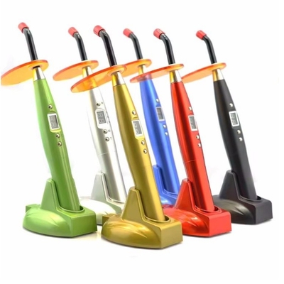Pluma de curación dental inalámbrica Colorido diseño del arco iris LED 10S Luz de curación dental de plástico