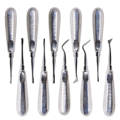 10pcs Kit de ascensor dental Dentista Herramientas quirúrgicas Elevador de raíz dental de acero inoxidable