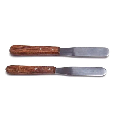 Materiales dentales de acero inoxidable mezcla de espátulas de mango de madera laboratorio dental de yeso dental espátulas