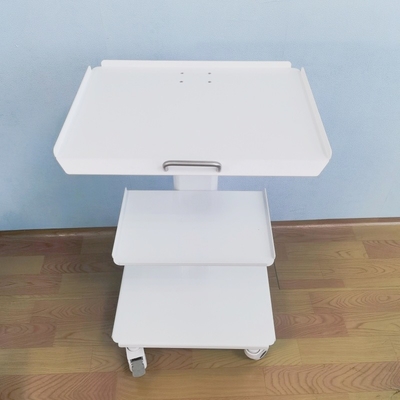 Cabinet de clínica médica clínica dental carro móvil con tres capas de bandeja