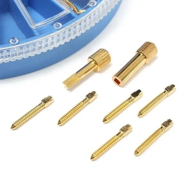 Uso de tratamiento de acero inoxidable tornillo dental post instrumento dental endodóntico variado dorado revestido de tornillo post 120pcs por caja