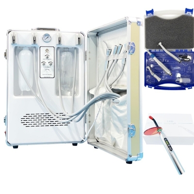 Unidad de turbina dental móvil de Anzhe con 4 portaherramientas Sistema de unidad dental portátil con compresor de aire incorporado