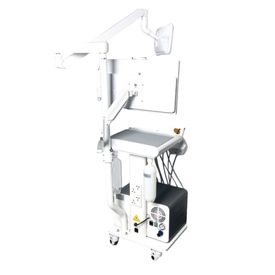 Carro de lujo para dentistas Trolley Cargador móvil de tratamiento dental Escritorio Unidad dental portátil con lámpara LED de blanqueamiento de dientes