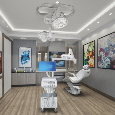 Fabrica de carretillas móviles médicas unidad de turbina dental portátil Anzhe carreta de asistente dental con compresor de 550W