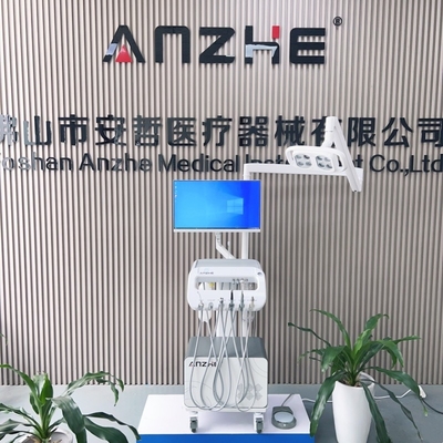 Fabrica de carretillas móviles médicas unidad de turbina dental portátil Anzhe carreta de asistente dental con compresor de 550W