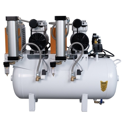 Compresor de aire dental con secador Silent Compresor de aire libre de aceite 65L 1700W para 4 unidades dentales silla