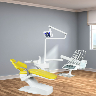 Unidad de silla dental de la fábrica de Foshan 16 Contiene un contenedor con luz de curación gratuita y una unidad dental montada en la parte superior de la escavadora dental