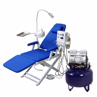 Unidad de silla dental portátil ligera silla plegable móvil con luz led trabajo con unidad de turbina portátil