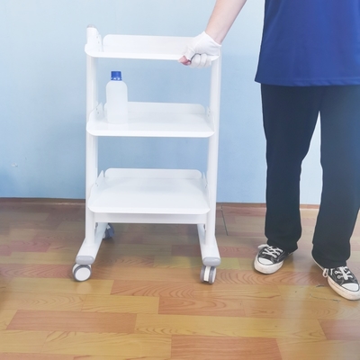 Carrito de herramientas de la clínica dental de peso ligero 3 capas de metal de equipo dental de carrito con toma de instrumentos médicos Carrito