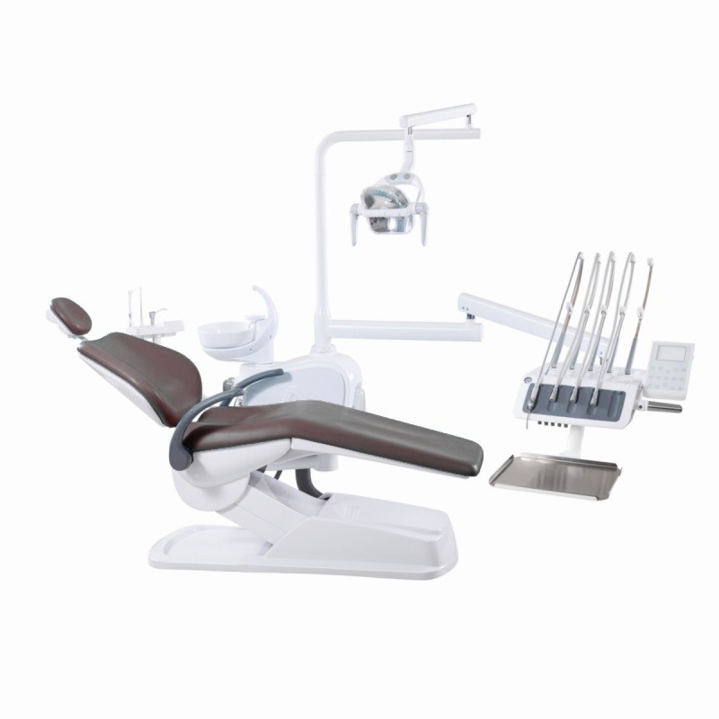 Clínica dental Unidad dental completa con sensor de luz LED silla dental montada en la parte superior