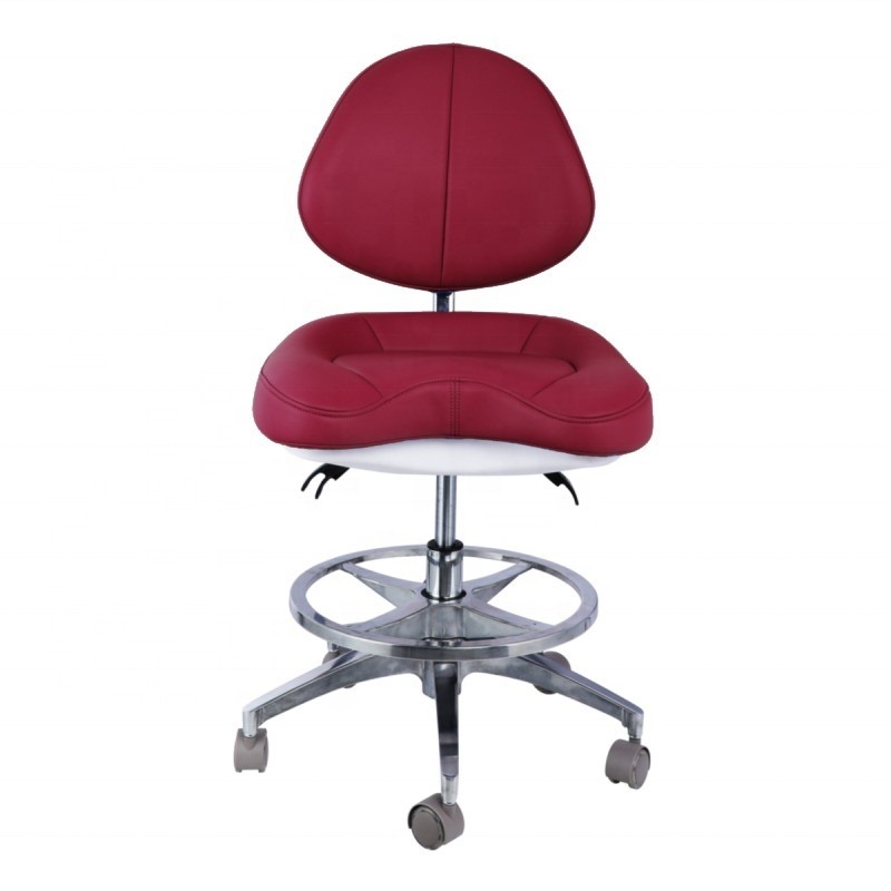 Sillón de dentista de cuero suave único asiento cómodo de altura ajustable silla de dentista con ruedas