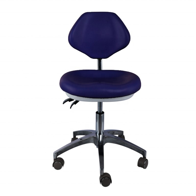 Clínica dental Doctor asistente taburete de cuero pu asiento cómodo color azul taburete de dentista