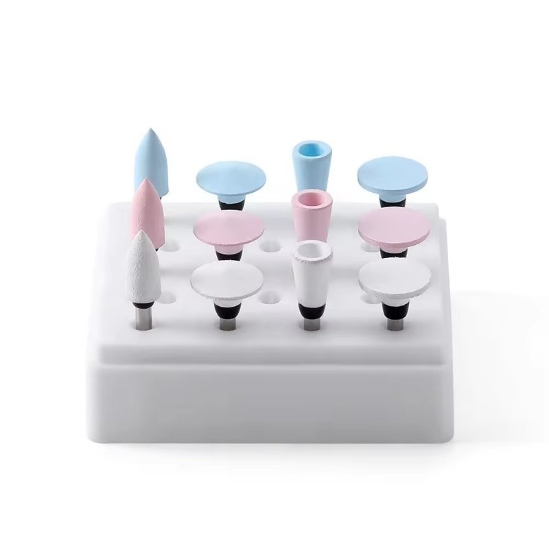 12pcs/caja de alta calidad dental de silicona para pulir dientes para el ángulo de contra pieza de mano de venta caliente kits de pulido dental