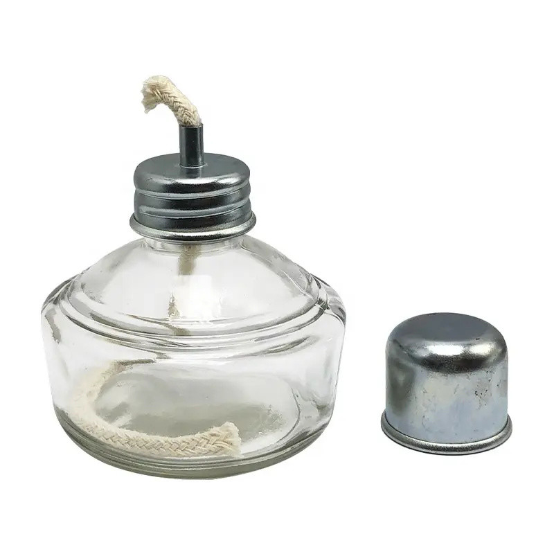 Lámpara de laboratorio dental de vidrio para quemadores de alcohol 120 ml lámpara de espíritu tapa de metal lámpara de quemadores de alcohol con mecha tejida