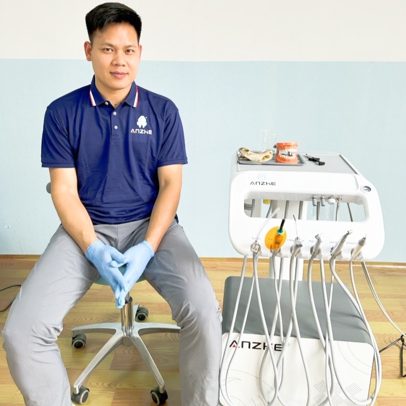 Clínica dental Utiliza unidad dental móvil con bajo ruido Construido en compresor Carritos dentales portátiles con ruedas