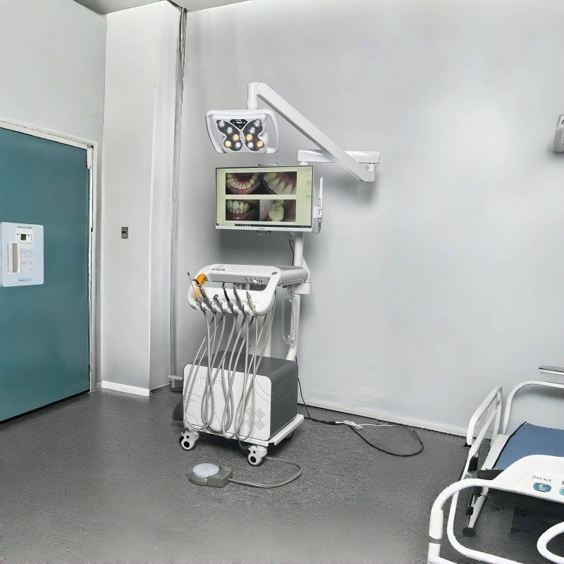 Equipo de clínica dental multifuncional Turbina dental Carro dental de bajo ruido con compresor de aire Unidad dental portátil