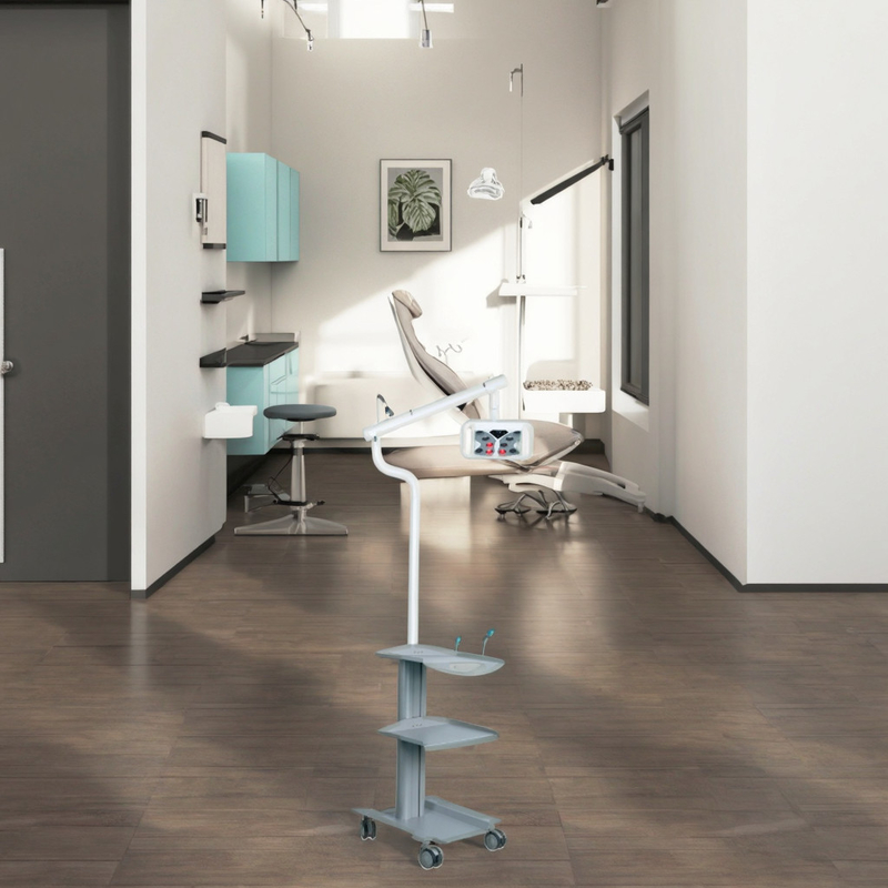 Máquina de blanqueamiento de dientes de alta eficiencia Azul Rojo Púrpura 3 colores de blanqueamiento dental luz con carrito móvil