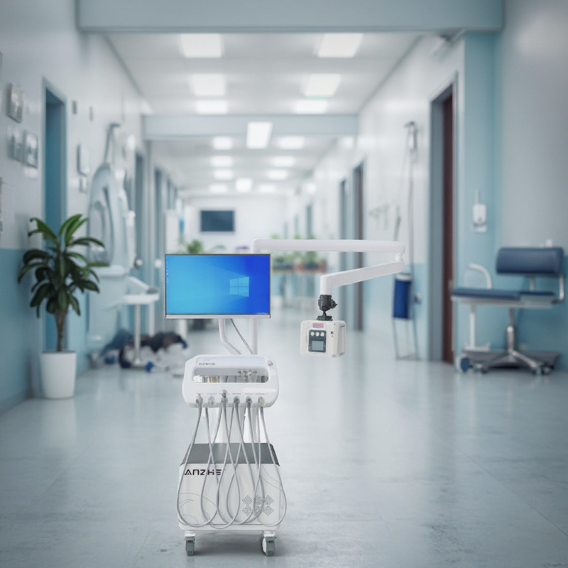 Máquina de tratamiento dental de venta caliente con compresor Equipo de clínica dental Carro de entrega dental móvil