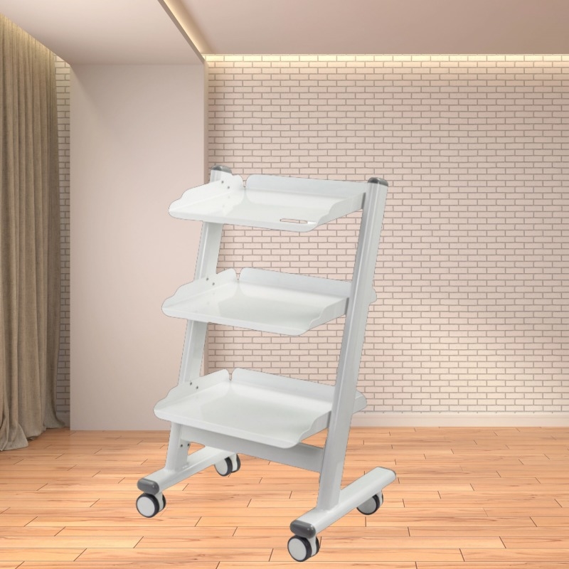 Carrito de herramientas de la clínica dental de peso ligero 3 capas de metal de equipo dental de carrito con toma de instrumentos médicos Carrito