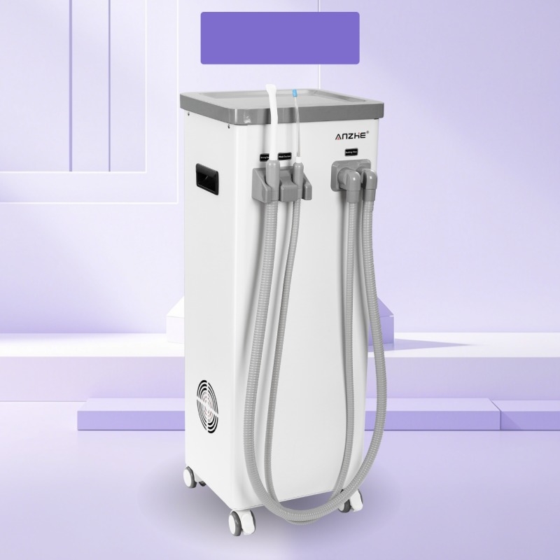 Unidad móvil de succión dental con tanque de agua sucia drenaje automático ejector de saliva dental succión 800L por minuto máquina de succión