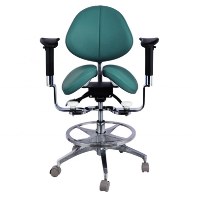 Asiento de montura ergonómico con montura dividida Sillón de dentista Sillón dental giratorio de lujo de piel de fibra micro
