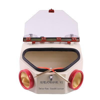 Un buen precio. La luz LED Dental Sandblaster Dos plumas Dental equipo de laboratorio Dental máquina de chorro de arena en línea