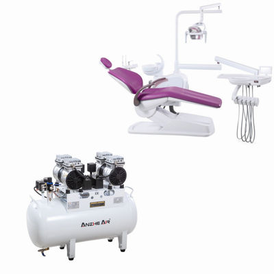 Un buen precio. Compresor de aire sin aceite de fábrica con dos cabezas de bomba de 140L/min Compresor de aire dental a medida en línea