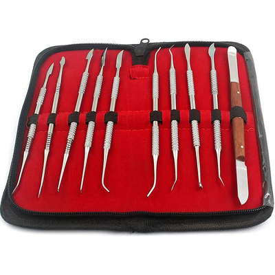 Cuchillo de escultura dental de doble extremo de acero inoxidable 10pcs/ Set Herramientas de tallado de cera dental