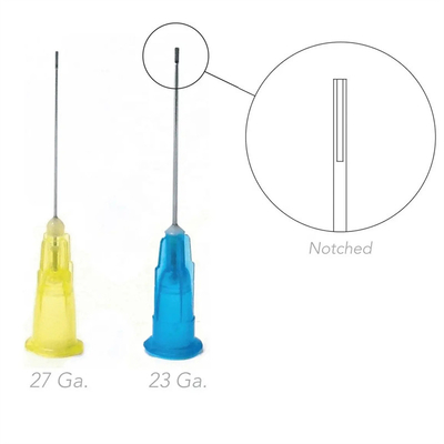 Aguja dental desechable de riego de 23G Aguja de riego endotérmica de doble agujero