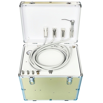 Unidad de entrega dental portátil con sistema de compresión de aire Unidad dental móvil de 550W maleta mini turbina de tratamiento dental
