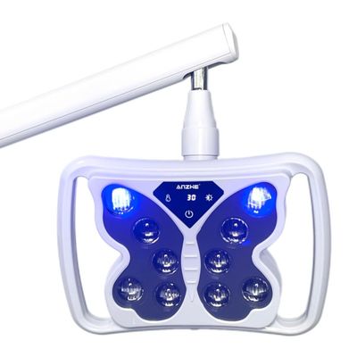 Un buen precio. 2 en 1 Función silla dental LED operación luz azul luz dientes de blanqueamiento función lámpara de boca cirugía dental luz en línea